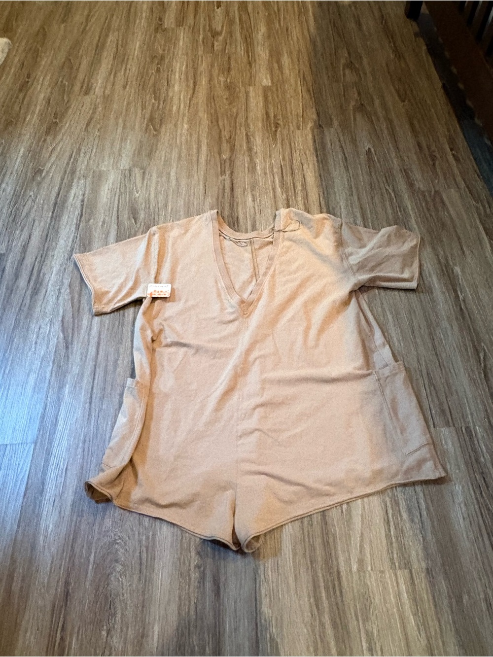 Free People For Movement Tan Short Sleeve Romper